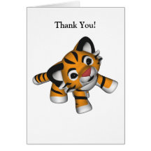Kawaii Tiger danken Ihnen zu kardieren Karten