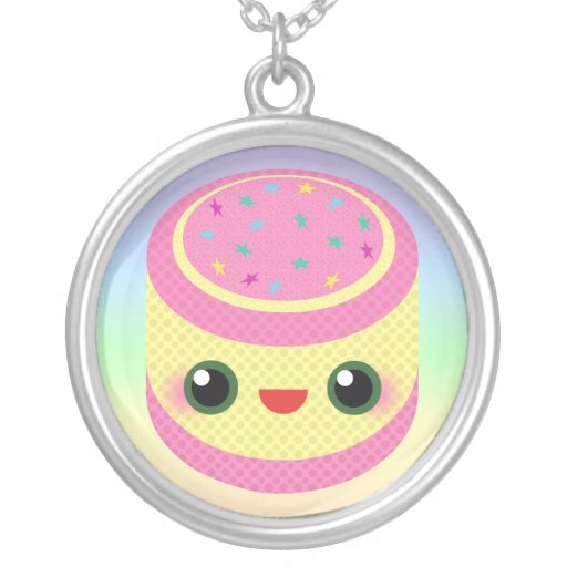 Kawaii Vanillepudding-Kuchen-Sterlingsilber-Halske Halsketten