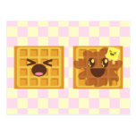 kawaii waffles Frühstück des guten Morgens! Postkarte