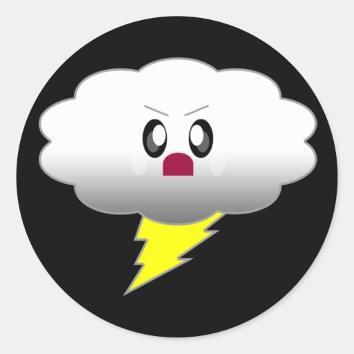 KAWAII WOLKEN-BLITZ-GEWITTER STICKER