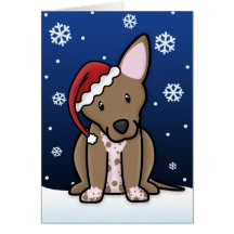 Kawaii Xoloitzcuintli Weihnachtskarte