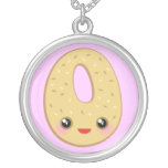 Kawaii Yum Bagel-u. Samen-Sterlingsilber-Halskette
