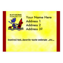 Kayaking furchtloser Spaß Visitenkarten