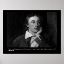 Keats Liebe/Hütten-Zitat auf sammelbaren Kunst-Pla