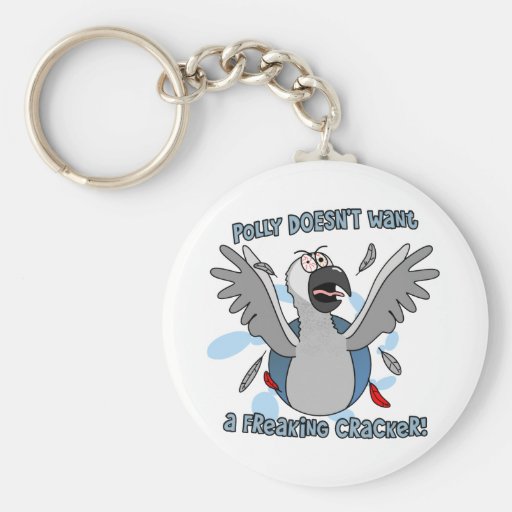 Kein Cracker-afrikanisches Grau Keychain Schlüsselanhänger
