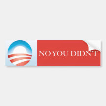 Kein Obama - taten Sie nicht Auto Sticker