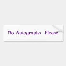 Keine Autogramme gefallen Auto Sticker
