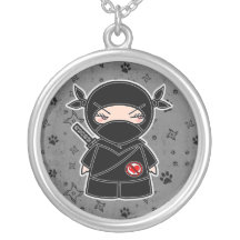Keine Liebe! Ninjadorables Grau-Halskette