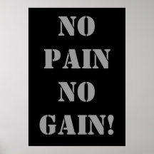KEINE SCHMERZ KEIN GEWINN! Weightlifting-Plakat