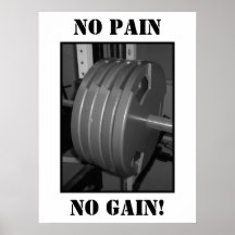 KEINE SCHMERZ KEIN GEWINN! Weightlifting-Plakat