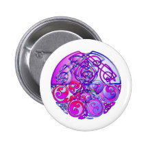 Keltische Drachen Lila-Blau Anstecknadelbuttons