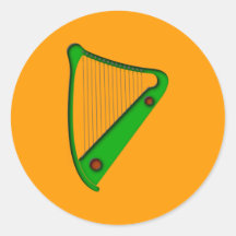 Keltische Harfe celtic harp Runde Aufkleber