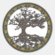 Keltischer Baum des Lebens Runder Aufkleber
