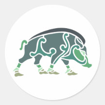 keltischer Eber celtic boar Runde Aufkleber