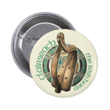 Keltischer Harfen-Knopf Anstecknadelbutton