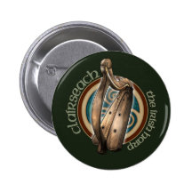 Keltischer Harfen-Knopf (dunkel) Anstecknadel