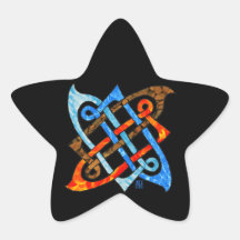 Keltischer Knoten der Element-Erde, Luft, Feuer, W Stern Aufkleber