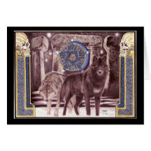Keltischer Wolf-magische Gruß-Karte