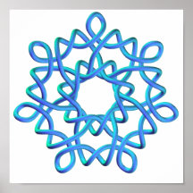 Keltisches Blau des Knoten-4 Plakatdrucke