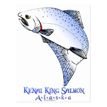 KENAI FLUSS-KÖNIGSLACHS POSTKARTEN