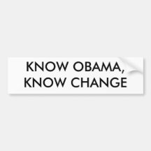 KENNEN SIE OBAMA, KENNEN SIE ÄNDERUNG AUTOSTICKER