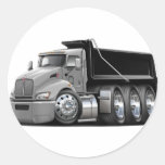 Kenworth T440 Silber-Schwarzer LKW Runder Sticker