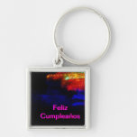 Keychain - Feliz Cumpleaños - Arte Abstracto Schlüsselbänder