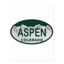 Kfz-Kennzeichen Aspen Colorado Postkarte
