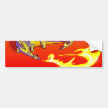 Kids Stegosaurus Breathing Fire by Alberto Rios Bumper Stickers