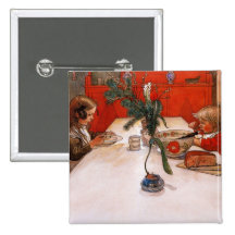 Kinder der Abends-Mahlzeit-zwei bei Supper (1905) Anstecknadelbutton