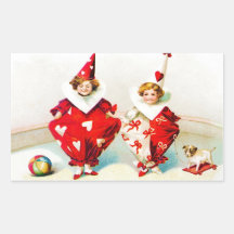 Kinder Ellen H. Clapsaddle Pierrot Rechrteckaufkleber