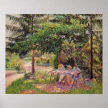 Kinder in einem Garten bei Eragny, Camille Pissarr Posterdrucke