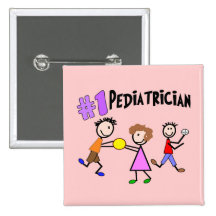 Kinderarzt-Geschenke "# 1" Stock-Leute-Entwurf Button