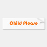 Kinderbitte Orange Auto Sticker