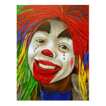 Kinderclown-Malerei Postkarte