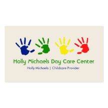 Kindertagesstätte/Babysitter Handprints Visitenkar