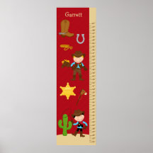 KinderWachstumstabelle - Cowboy Plakatdruck