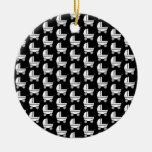 Kinderwagen-Muster in Schwarzweiss. Weihnachtsornament