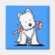 KiniArt Westie Zuckerstange-Blau-Magnet Magnete