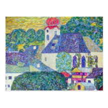 Kirche St. Wolfgang durch Gustav Klimt, viktoriani Postkarte