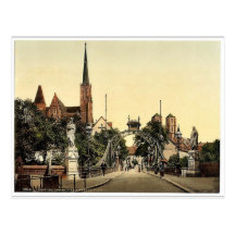 Kirchen-Brücke, Breslau, Schlesien, Deutschland (d Postkarte