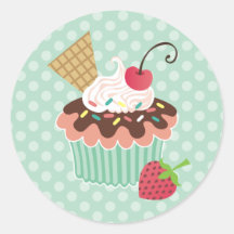Kirsch-u. Minzen-kleiner Kuchen Aufkleber