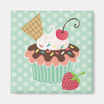 Kirsch-u. Minzen-kleiner Kuchen Magnete