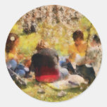 Kirschblüte - Nachmittags-Picknick Runder Sticker