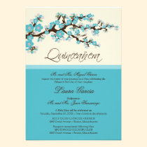 Kirschblüte Quinceanera Einladung (Aqua) einladungen