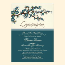 Kirschblüte Quinceanera Einladung (aquamarin) einladungen