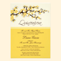 Kirschblüte Quinceanera Einladung (Gelb) einladungen