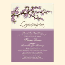 Kirschblüte Quinceanera Einladung (lila) einladungen