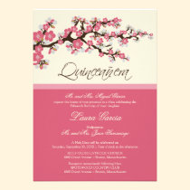 Kirschblüte Quinceanera Einladung (Rosa) einladungen