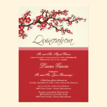 Kirschblüte Quinceanera Einladung (rot) einladungen
